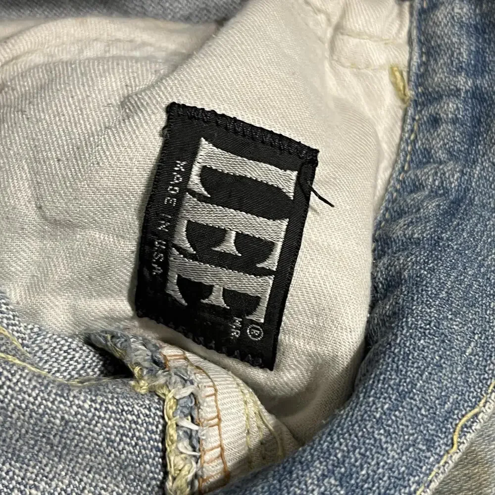 Vintage Lee Jeans Zombie Distress Mens 32x29 Denim Flare 60s Thrashed USA 1970s